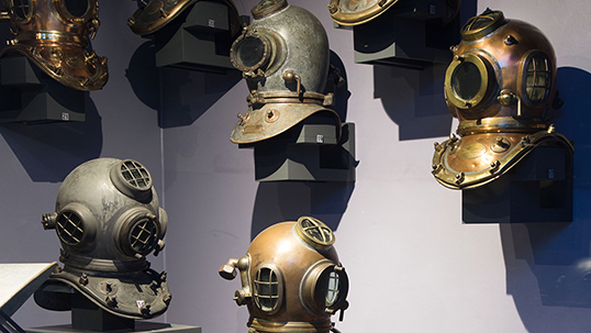 The Historical Diving Equipment Collection features objects produced between 1829 and 1950.